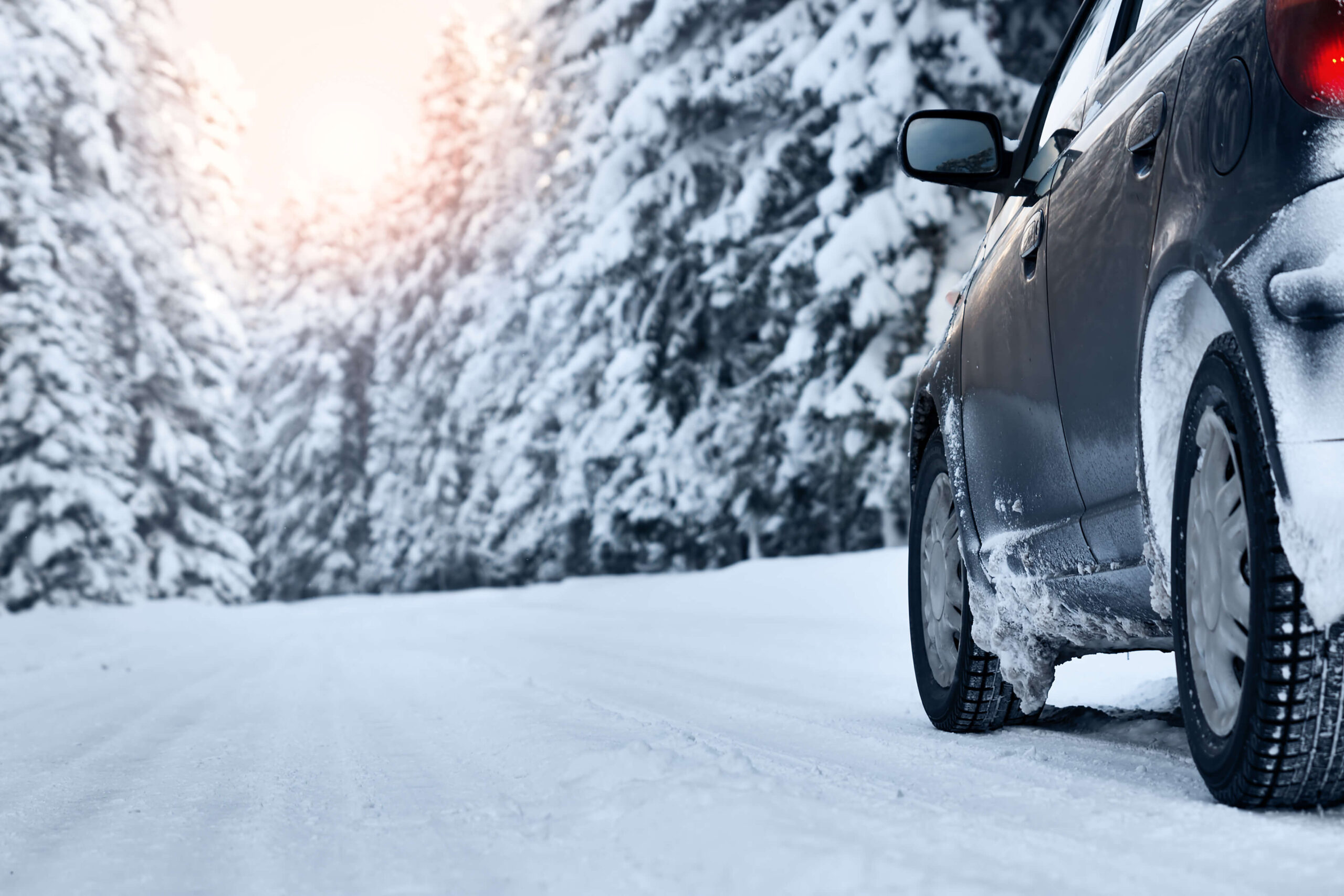 Car on a snowy road